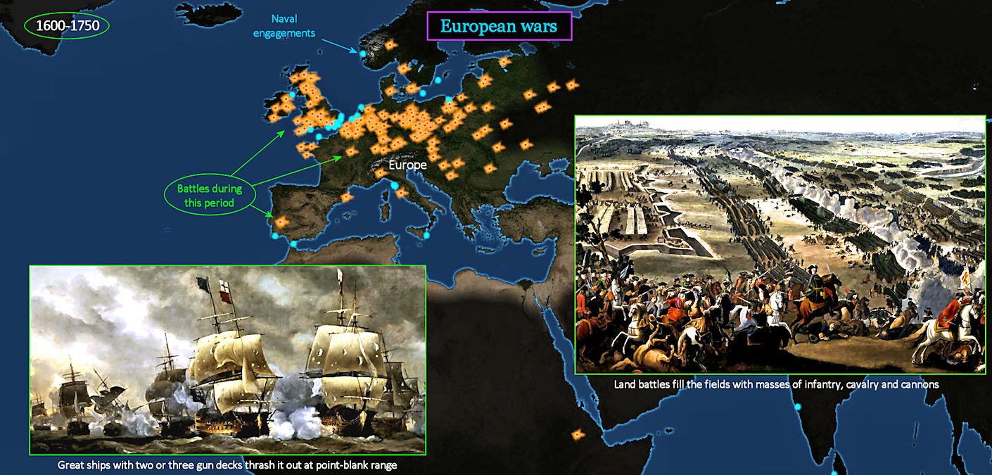 European wars, 1600-1750 map